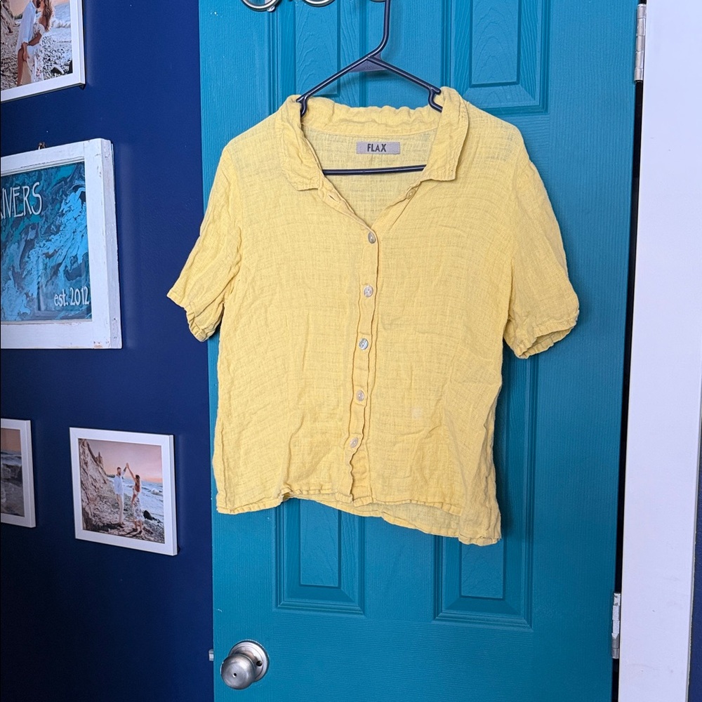 Flax Sunlit Yellow Casual Shirt - S